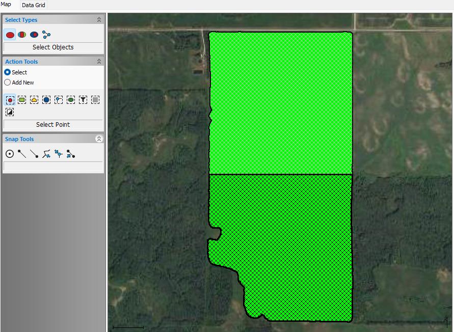 Select a Polygon after split to check Acres
